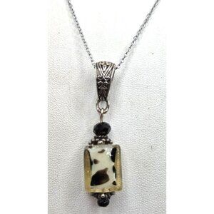 Murano Glass Pendant Necklace Animal Print